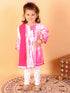 Vastramay SISHU Girls Pink & White Pure Cotton Tie-Dye Kurta Leggings & Dupatta Set